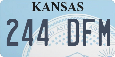 KS license plate 244DFM