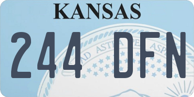 KS license plate 244DFN