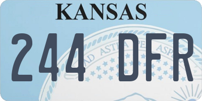 KS license plate 244DFR