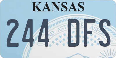 KS license plate 244DFS