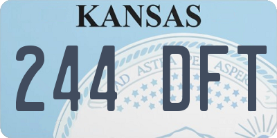 KS license plate 244DFT