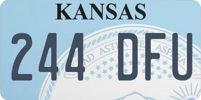 KS license plate 244DFU