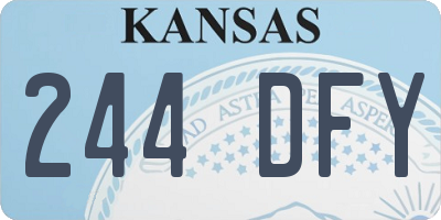 KS license plate 244DFY