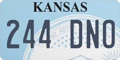 KS license plate 244DNO