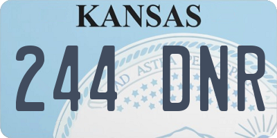 KS license plate 244DNR