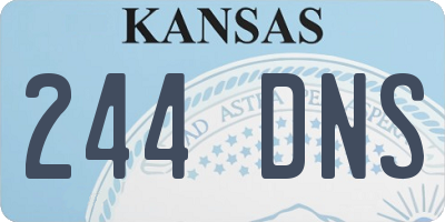 KS license plate 244DNS