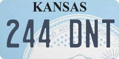 KS license plate 244DNT