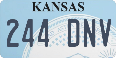 KS license plate 244DNV