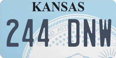 KS license plate 244DNW