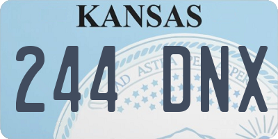KS license plate 244DNX