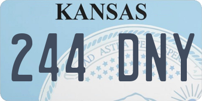 KS license plate 244DNY