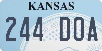 KS license plate 244DOA