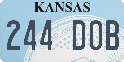 KS license plate 244DOB