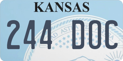 KS license plate 244DOC