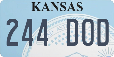 KS license plate 244DOD