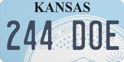 KS license plate 244DOE