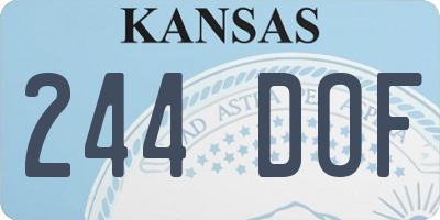 KS license plate 244DOF