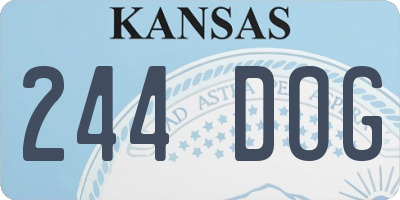 KS license plate 244DOG