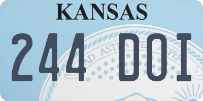 KS license plate 244DOI