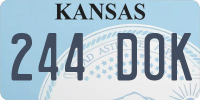 KS license plate 244DOK