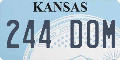 KS license plate 244DOM