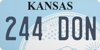 KS license plate 244DON