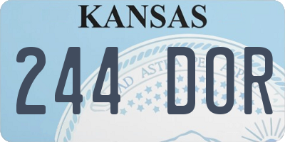 KS license plate 244DOR