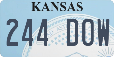 KS license plate 244DOW