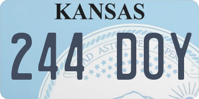 KS license plate 244DOY