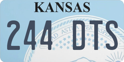 KS license plate 244DTS