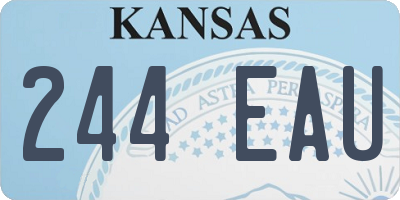 KS license plate 244EAU