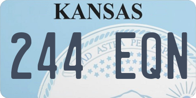KS license plate 244EQN