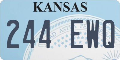 KS license plate 244EWQ
