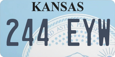 KS license plate 244EYW
