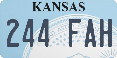 KS license plate 244FAH