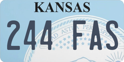 KS license plate 244FAS