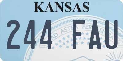 KS license plate 244FAU