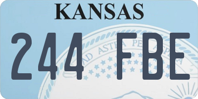 KS license plate 244FBE