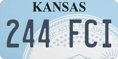 KS license plate 244FCI