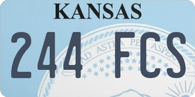 KS license plate 244FCS