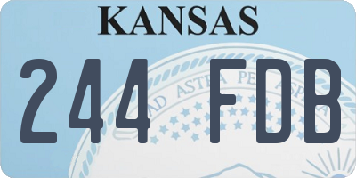 KS license plate 244FDB