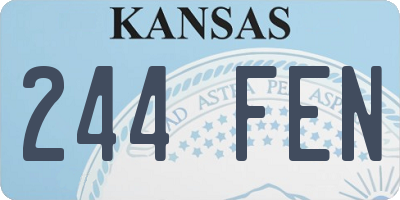 KS license plate 244FEN