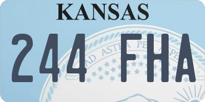 KS license plate 244FHA