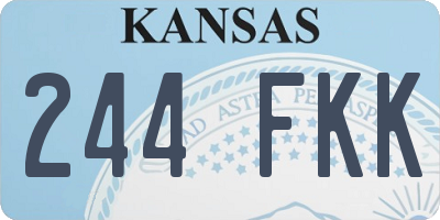 KS license plate 244FKK