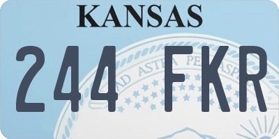 KS license plate 244FKR
