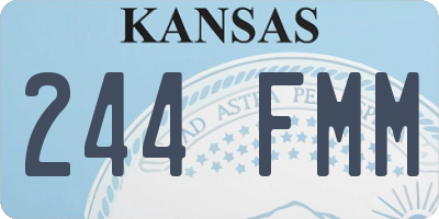 KS license plate 244FMM