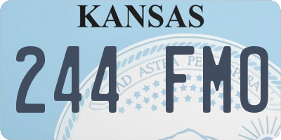 KS license plate 244FMO