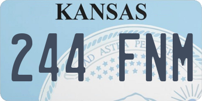 KS license plate 244FNM
