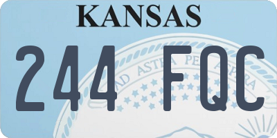 KS license plate 244FQC
