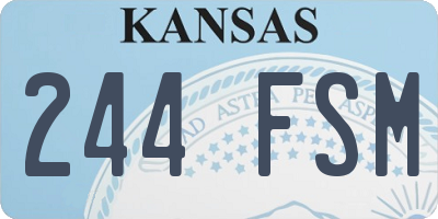 KS license plate 244FSM